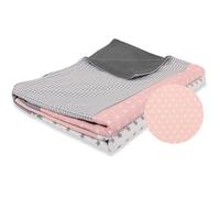 Coperta per neonato ULLENBOOM ® rosa, grigio (70x100 cm, ideale come copertina per la carrozzina, adatta come tappeto gioco)