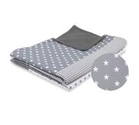 Coperta per neonato ULLENBOOM ® stelle grigie (100x140 cm, ideale come copertina per la carrozzina, adatta come tappeto gioco)