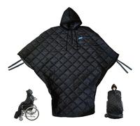 Coperta per sedia a rotelle Caldo tessuto foderato in pile Poncho per sedia a rotelle con cappuccio Copertura completa antivento e impermeabile per adulti Uomini Donne, Altezza superiore 69 polli