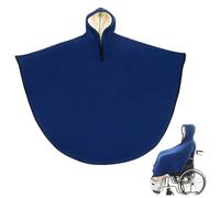 Coperta per sedia a rotelle Poncho per sedia a rotelle con cappuccio foderato in pile caldo Copertura completa antivento e impermeabile per adulti Uomini Donne Poncho
