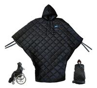 Coperta per sedia a rotelle Poncho per sedia a rotelle con cappuccio in caldo tessuto foderato in pile Copertura completa antivento e impermeabile per adulti Uomini Donne, Altezza superiore 69 p