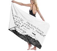 Coperta per telo da bagno grande e morbida,Sketchy Mountains Stile di scrittura a mano Lettere Scopo Determinazione Successo,Telo da bagno Telo da spiaggia per hotel per famiglie Viaggi Nuoto Sport,52