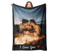 Coperta Personalizzabile Con Foto, Collage Di Foto - Regalo Speciale Ricordo per Familiari e Amici - 100 x 125 cm