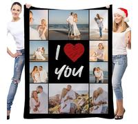 Coperta personalizzata con 8 collage di foto e messaggio personalizzato accogliente regalo per i propri cari