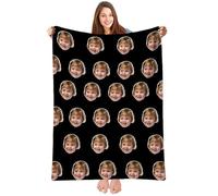 Coperta personalizzata con foto del viso, coperta personalizzata utilizzando le mie foto, regali commemorativi di compleanno per mamma, papà, amici, bambini, cani, amanti, compleanno, Natale