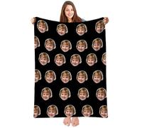 Coperta personalizzata con foto del volto per donna e uomo | Coperta morbida, decorazione casa, regalo anniversario compleanno matrimonio per coppia, fidanzato, mamma, nonna, amica