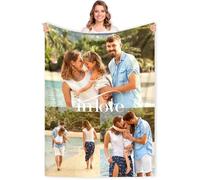 Coperta personalizzata con foto di testo. con 1-9 collage di foto. di flanella per la famiglia, il compleanno, il regalo di nozze, si adatta al divano, al divano, alla camera da letto-100cmX150cm