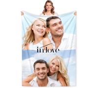 Coperta personalizzata con foto di testo. con 1-9 collage di foto. di flanella per la famiglia, il compleanno, il regalo di nozze, si adatta al divano, al divano, alla camera da letto-100cmX150cm