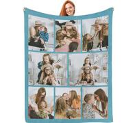 Coperta Personalizzata con Foto e Scritta - Plaid Personalizzato per Donna, Uomo, Coppia e Famiglia - coperta divano per San Valentino, Festa del Papà e Festa della Mamma idee regali natale