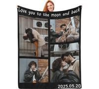 Coperta Personalizzata con Foto e Scritta - Plaid Personalizzato per Donna, Uomo, Coppia e Famiglia - coperte personalizzate per San Valentino, Festa del Mamma regalo divertenti amica