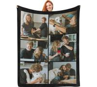 Coperta Personalizzata con Foto e Testo, Plaid Personalizzato - Idea divertenti Regalo per Coppie, blanket in Flanella Ultra Morbida, idee Regali per Lui Lei, Può Essere Aggiornato in Lana di Agnello