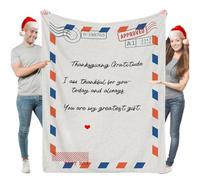 Coperta personalizzata con lettere - Coperta personalizzata in flanella per posta aerea, regalo unico del Ringraziamento per familiari e amici