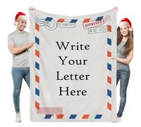 Coperta personalizzata con lettere per scrittura a mano - Coperta personalizzata per posta aerea, accogliente regalo del Ringraziamento per mamma, papà, fidanzata, fidanzato