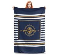 Coperta Personalizzata Con Nome Della Barca Sull'Oceano Testo Personalizzato Coperta Di Benvenuto Barca Lago Cottage Letto Da Spiaggia Amici Di Famiglia Amanti Dell'Oceano Natale (stile 15)