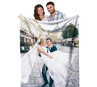 Coperta personalizzata con testo fotografico, coperta personalizzata con foto, coperta personalizzata con immagini, regalo di compleanno per famiglia, animali domestici, mamma, papà, coppie, moglie