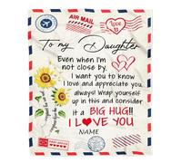 Coperta personalizzata per mia nipote da nonna, nonno, nonna, tu sei il mio sole, lettera di posta aerea, compleanno, Natale, coperta in pile personalizzata