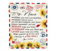 Coperta personalizzata per mia nipote da zia zio girasole ti amo così tanto nipote compleanno laurea Natale coperta in pile personalizzata per letto