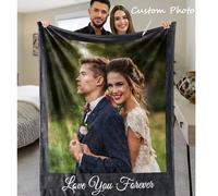 Coperta personalizzata "Ti amo per sempre" con collage fotografico, regalo di coppia personalizzato, coperta con foto per il coniuge, ricordo speciale, regalo di compleanno per la fidanzata, stile, mo