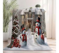 Coperta Pila di regali di Natale a forma di pupazzo Pile Divano Morbida Coperte per Letto Singolo Matrimoniale Rosso Bianco Soffice e Calda Coperta Pile Invernale per Bambini Adulti 220 x 240 cm