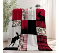 Coperta Pile Collage di alci all'aperto Coperta Plaid Pile Divano Blanket in Flanella, 150 x 100 cm Coperta Letto Bambini Calore Morbida, Coperta Leggera Per Campeggio Grigio scuro