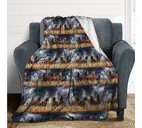 Coperta Pile Compatible with Wild Running Horse Leggera Coperta in Flanella Calda Plaid Pile Blanket per Adulti Sedie Letto