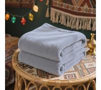 Coperta Pile Matrimoniale 200 x 240 cm Accogliente e Spessa Coperta in Microfibra per Tutte Le Stagioni per Divano e Grande Letto Matrimoniale, Grigio Chiaro