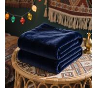 Coperta Pile Matrimoniale 200 x 240 cm Accogliente e Spessa Coperta in Microfibra per Tutte Le Stagioni per Divano e Grande Letto Matrimoniale, Blu Scuro