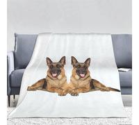 Coperta Pile Pastore Tedesco, Flanella Coperta 3D Animale Cane Stampa Coperte per Letto Materasso Divano Divani, 3D Coperta Stampata Morbida Microfibra Coperta 150x200 cm