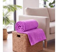 Coperta Pile Plaid Traspirante e Facile da Lavare 50x105cm Porpora | Coperta Calda E Confortevole Flanella Morbida, Calda, Accogliente, Leggera Per Primavera, Estate, Autunno