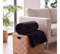Coperta Pile Plaid Traspirante e Facile da Lavare 60x155cm Nero | Coperta Calda Accogliente Decorazione Per Soggiorno Per Primavera, Estate, Autunno