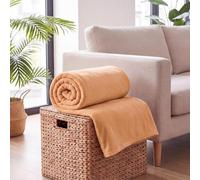 Coperta Pile Plaid Traspirante e Facile da Lavare 65x110cm cammello | Coperta Plaid In Morbido E Soffice Pile Tutto L'Anno Morbida Per Primavera, Estate, Autunno