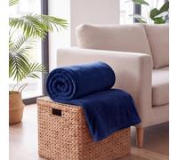 Coperta Pile Plaid Traspirante e Facile da Lavare 95x95cm Blu Scuro | Coperta Calda Accogliente Per Ospiti O Picnic Per Primavera, Estate, Autunno