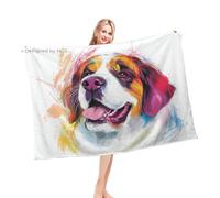 Coperta Pile Singolo Saint Bernard Dog Colorful Calda Coperta Termica Soffice Plaid Flanella per Soggiorno intérieur Sedie L