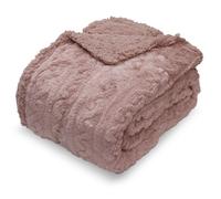 Coperta Plaid agnellato matrimoniale disegno treccia 6859