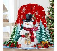 Coperta Plaid di Flanella Pupazzo di Neve Natalizio, Microfibra Morbido e Caldo Copertina Alberi e Scatole Regalo Peluche Matrimoniale Soffice Coperte Copriletti per Letto Divano 180×200cm AX47