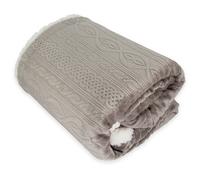 Coperta Plaid Divano Pile Invernale Tinta Unita Disegno Treccia MOD.OSLO BEIGE