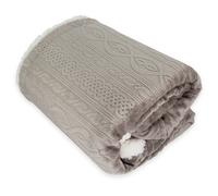 Coperta Plaid Divano Pile Invernale Tinta Unita Disegno Treccia MOD.OSLO BEIGE