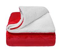 Coperta plaid due strati vellutata in morbida flanella sherpa pile matrimoniale