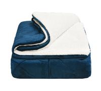 Coperta plaid due strati vellutata in morbida flanella sherpa pile matrimoniale
