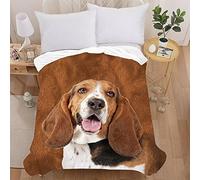 Coperta Plaid in Flanella, Treers 3D Cane Stampa Coperta Pile, Microfibra Coperta Divano Morbida Trapunta per Bambini/Adulti/Singolo Matrimoniale Letto (150X200cm,Beagle)