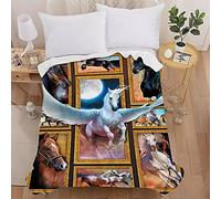 Coperta Plaid in Flanella, Treers 3D Cavallo Stampa Coperta Pile, Microfibra Coperta Divano Morbida Trapunta per Bambini/Adulti/Singolo Matrimoniale Letto (150X200cm,Cavallo Alato)