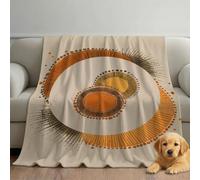 Coperta Plaid Invernale Morbida Calda, Coperta in Microfibra Pile per Divano Letto e Copriletto Sensazione Cashmere, Boho Astratto Cerchi Solari Artistico Decorativa Casa - Bianco - 220 x 270 cm