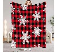 Coperta Plaid Letto Matrimoniale Fiocchi di Neve Natalizi, Coperta 3D, Strisce e Quadri 180x200cm Coperta Flanella Calda e Morbida, Coperte Plaid Pile per Letto Divano Copriletto e Copridivano AX5