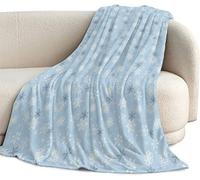 Coperta Plaid Matrimoniale 150x200 Fiocchi Di Neve, 3D Stampata Coperte Flanella Blu, Fluffy E Termica E Morbida Blanket, Coperta Divano for Adulto E Bambino