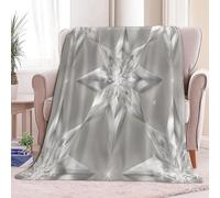 Coperta Plaid Matrimoniale Stelle Geometriche Coperta Flanella 150 x 200 cm, Grigio Copridivano In Microfibra Morbida - Coperte Termica Per Plaid Divano Copriletto