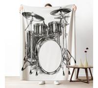 Coperta Plaid Musical Instruments Set Accogliente Coperta Invernale Anti-Pelucchi Plaid Pile di Flanella per Ufficio Soggiorno intérieur