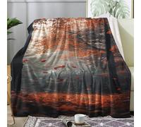 Coperta Plaid per Sedia,Multiuso Coperta Divano Maple Leaves Trees Autumn Landscape Leggero E Confortevole Soggiorno Plaid Pile S