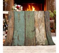 Coperta Plaid Pile di Flanella Singolo 130x150 cm, Venature Del Legno Retrò Shabby Copridivano Coperte Caldo e Morbido, Multicolore Leggera Sherpa Coperta per Divano o Letto, Tutte le Stagioni