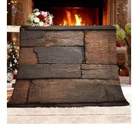 Coperta Plaid Pile di Flanella Singolo 130x150 cm, ViMondiale Del Legno Shabby Vintage Copridivano Coperte Caldo e Morbido, Marrone Scuro Leggera Sherpa Coperta per Divano o Letto, Tutte le Stagioni