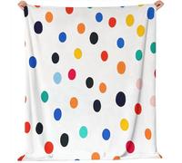 Coperta Pois colorati infantili Pile Divano Morbida Coperte per Letto Singolo Matrimoniale Colore bianco Soffice e Calda Coperta Pile Invernale per Bambini Adulti 150 x 200 cm